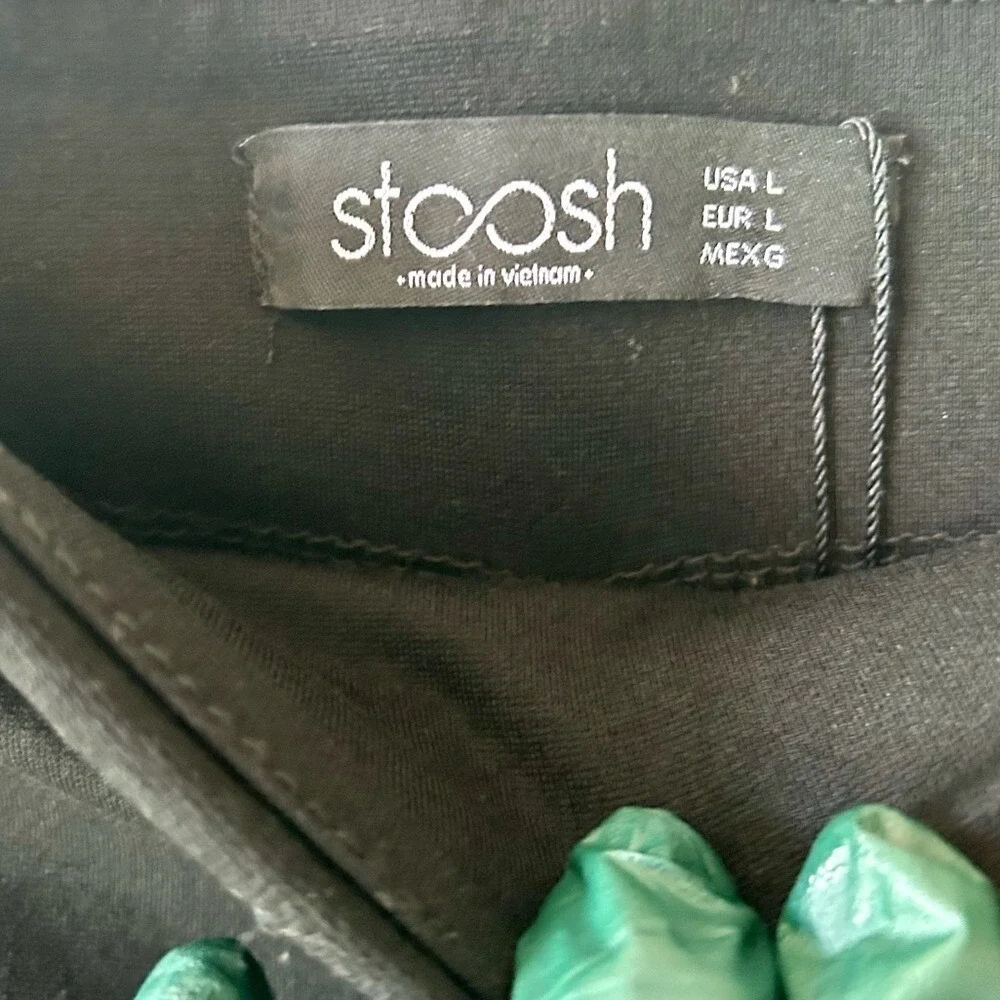Stoosh Black Flare Leg Seamed Pull On Pants Womens‎ Large High Rise Inseam 29.5